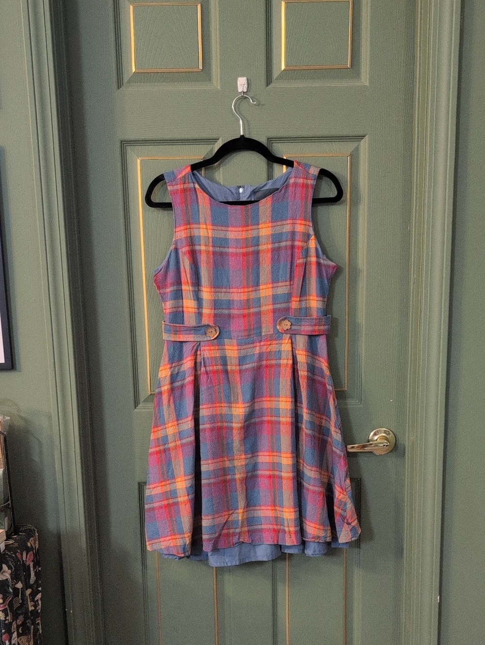 Modcloth "SOMETHING SIXTIES" vintage/retro style plaid dress, size 12 large